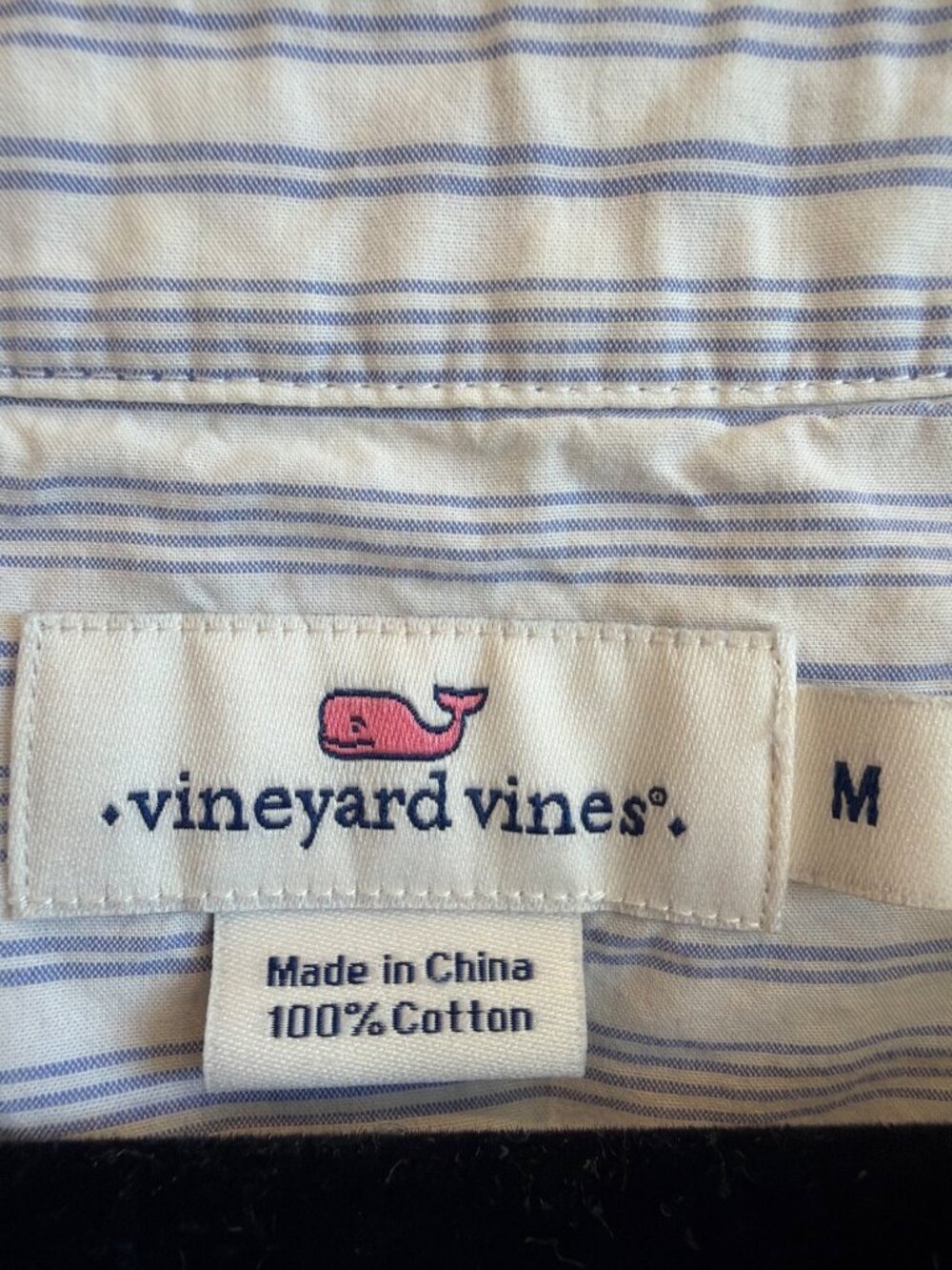 Vineyard Vines resort stripe embroidered top blue Medium Cotton - Picture 7 of 10